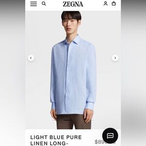 Ermenegildo Zegna Light Blue Linen Shirt
